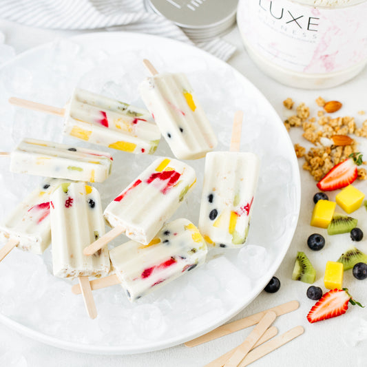 Vanilla & Coconut Protein Fruit Ice Blocks